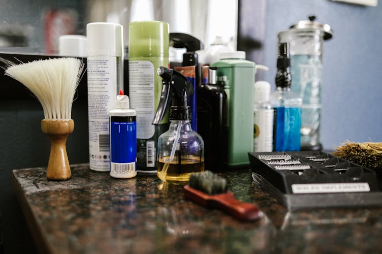 Hair Products In A Barbershop