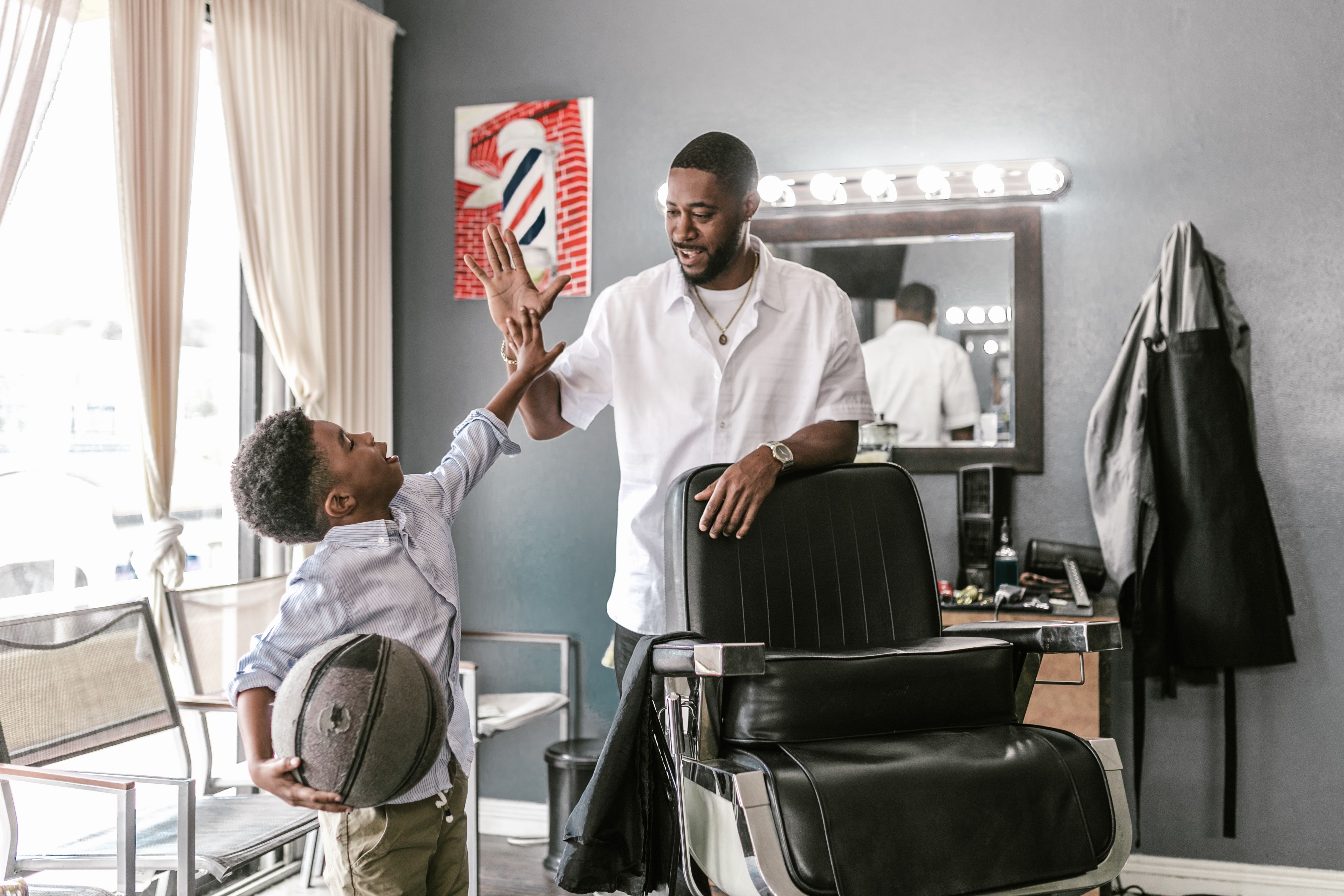 Organized barbershop workspace showing professional setup