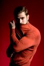 Man in Brown Turtleneck Sweater