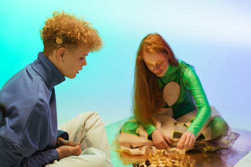 Two People Playing Chess