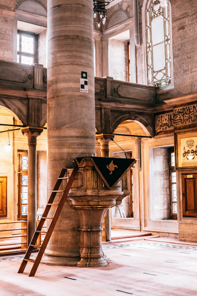 Marble Columns Inside A Mosque