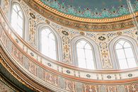 Brown and Blue Floral Ceiling