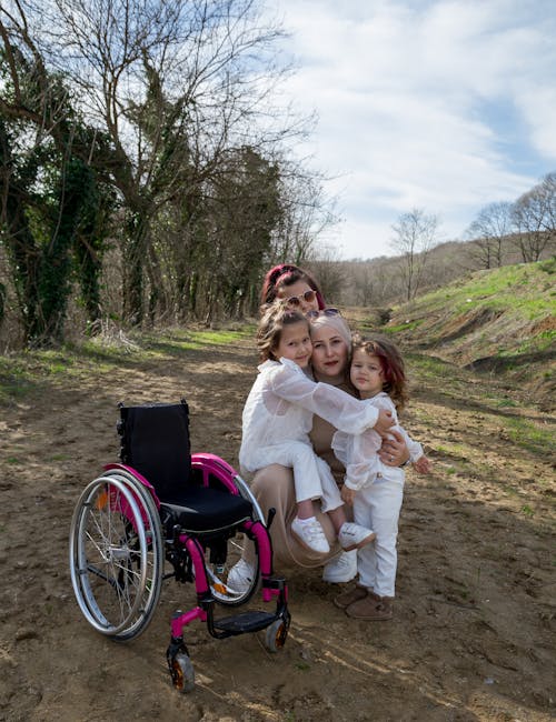 Happy grandmother with cute granddaughters