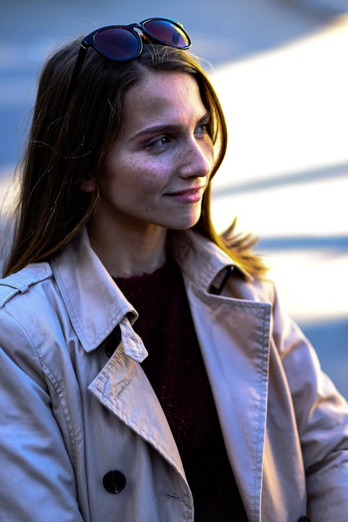 Woman in Brown Trench Boat 