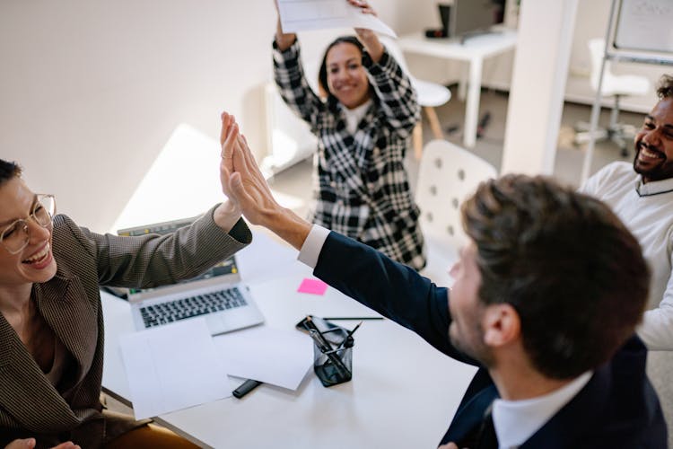 Coworkers Celebrating At An Office