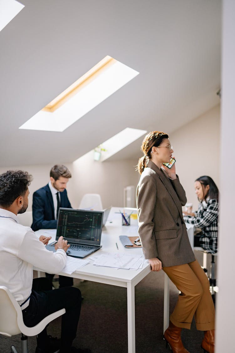 Busy Employees Working In The Office