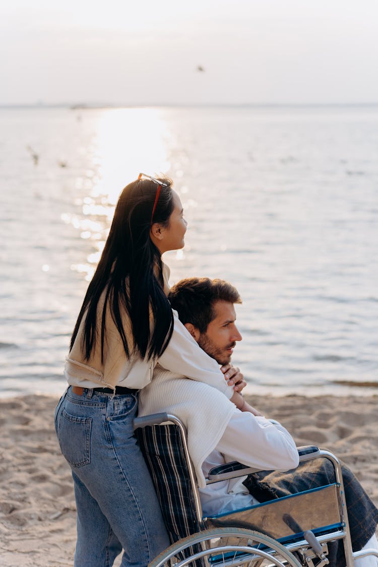 A Romantic Couple On The Beach