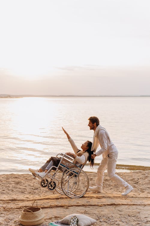 A Romantic Couple on the Beach