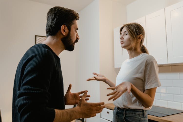 A Man And Woman Talking