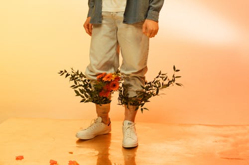 Darmowe zdjęcie z galerii z buty, kwiaty, liście