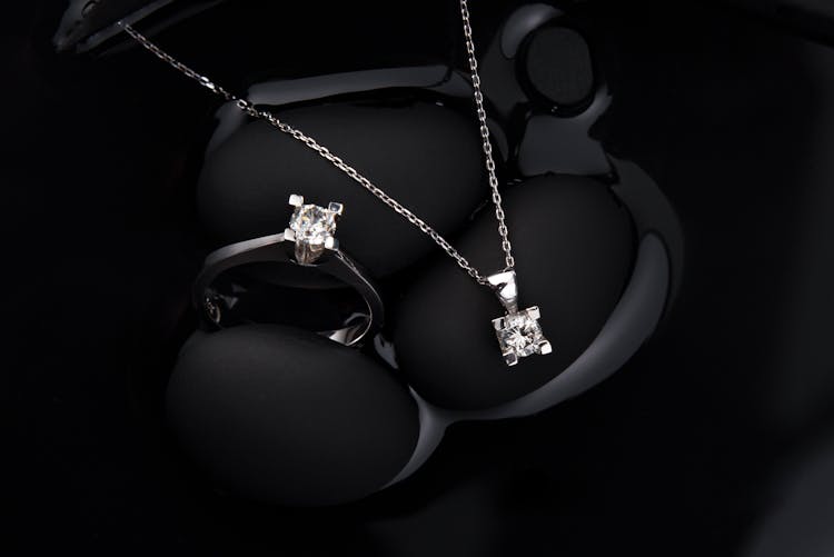 Diamond Ring And Necklace With Pendant