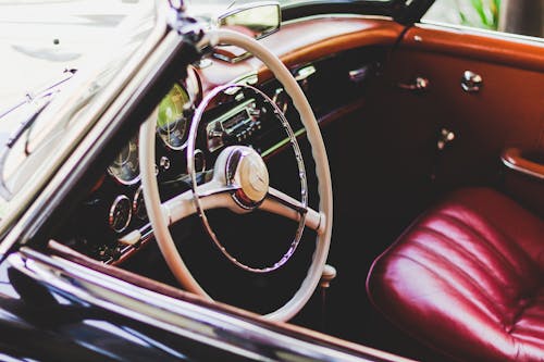 Free Photography of Red Leather Vehicle Interior Stock Photo