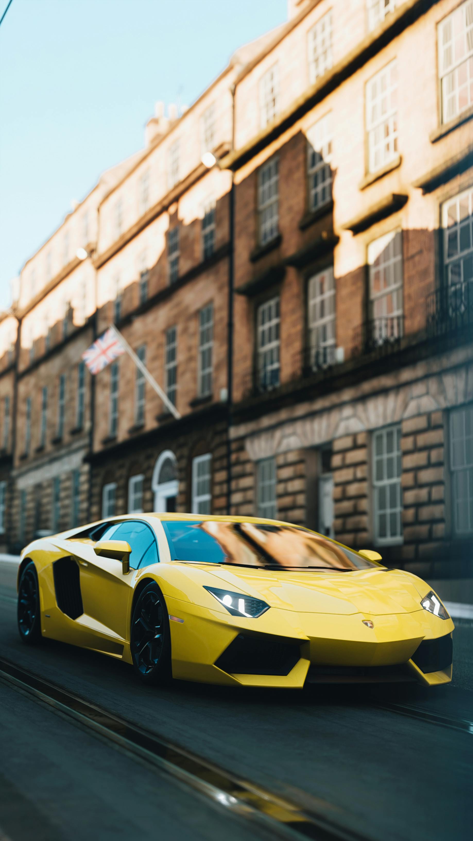 Parked Yellow Lamborghini Aventador Live Wallpaper