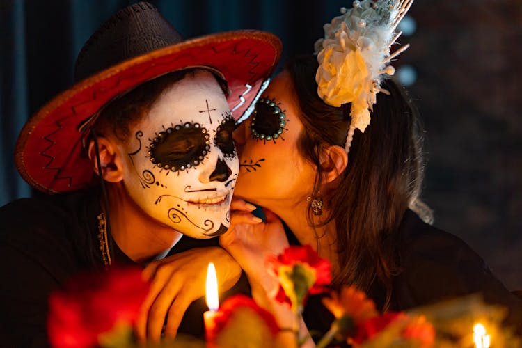 Man And Woman With Scary Makeup