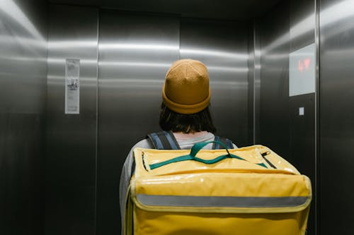 Free Person Inside an Elevator Stock Photo