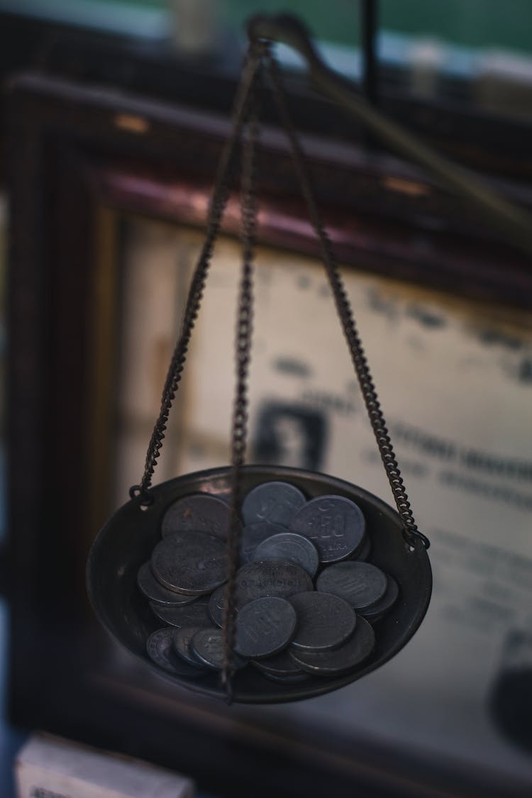 A Balance Scale With Coins