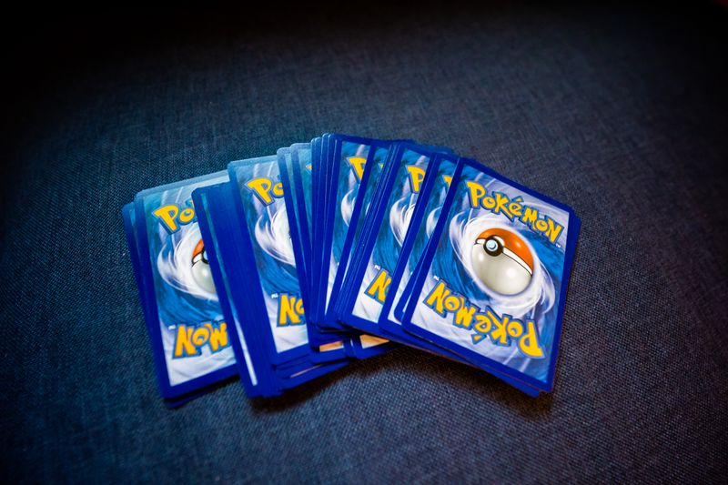 Curated set of trading cards arranged neatly