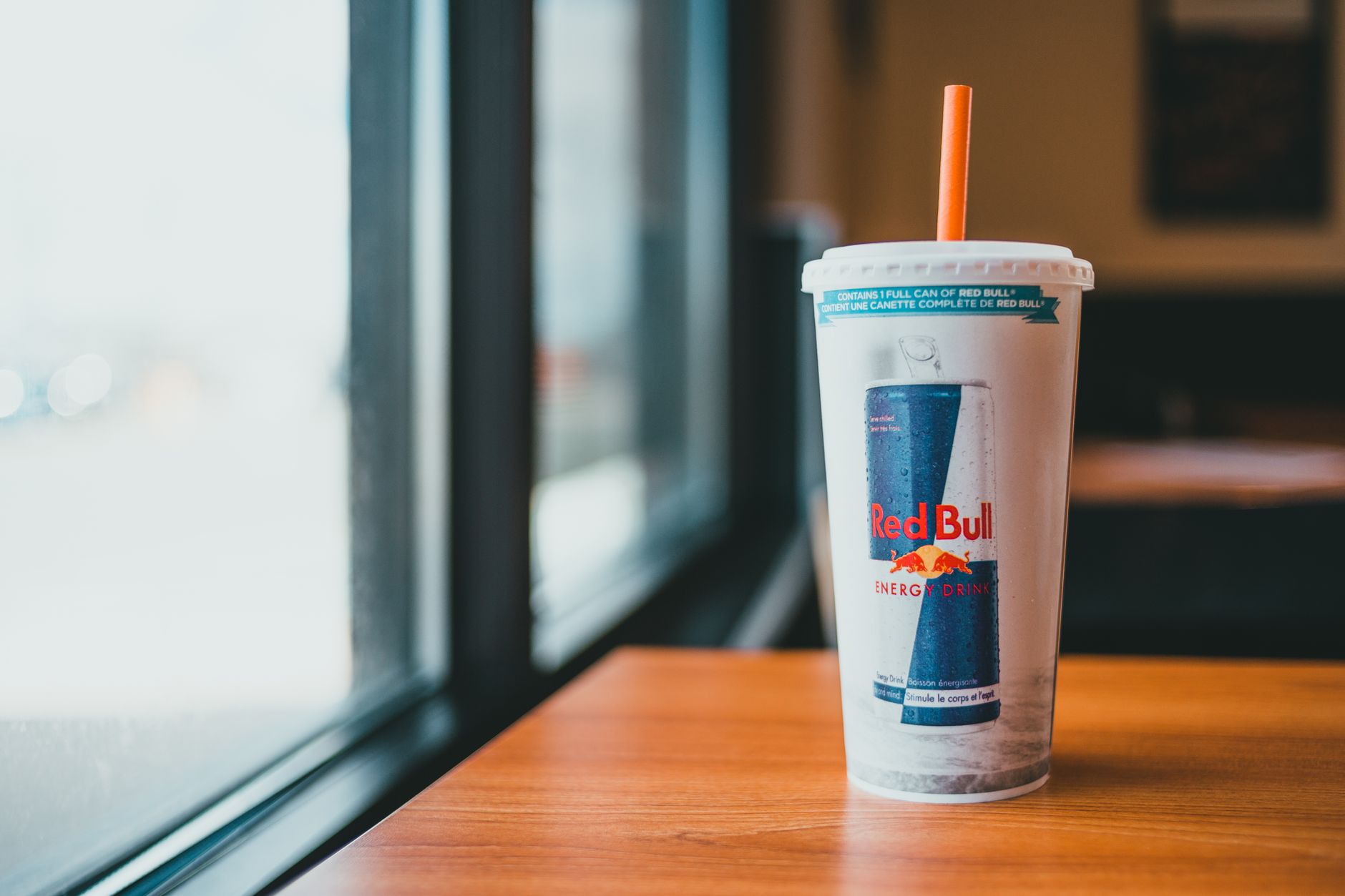 energy drink in modern cafe