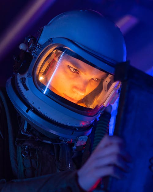 Free  Person in Blue Space Suit Stock Photo