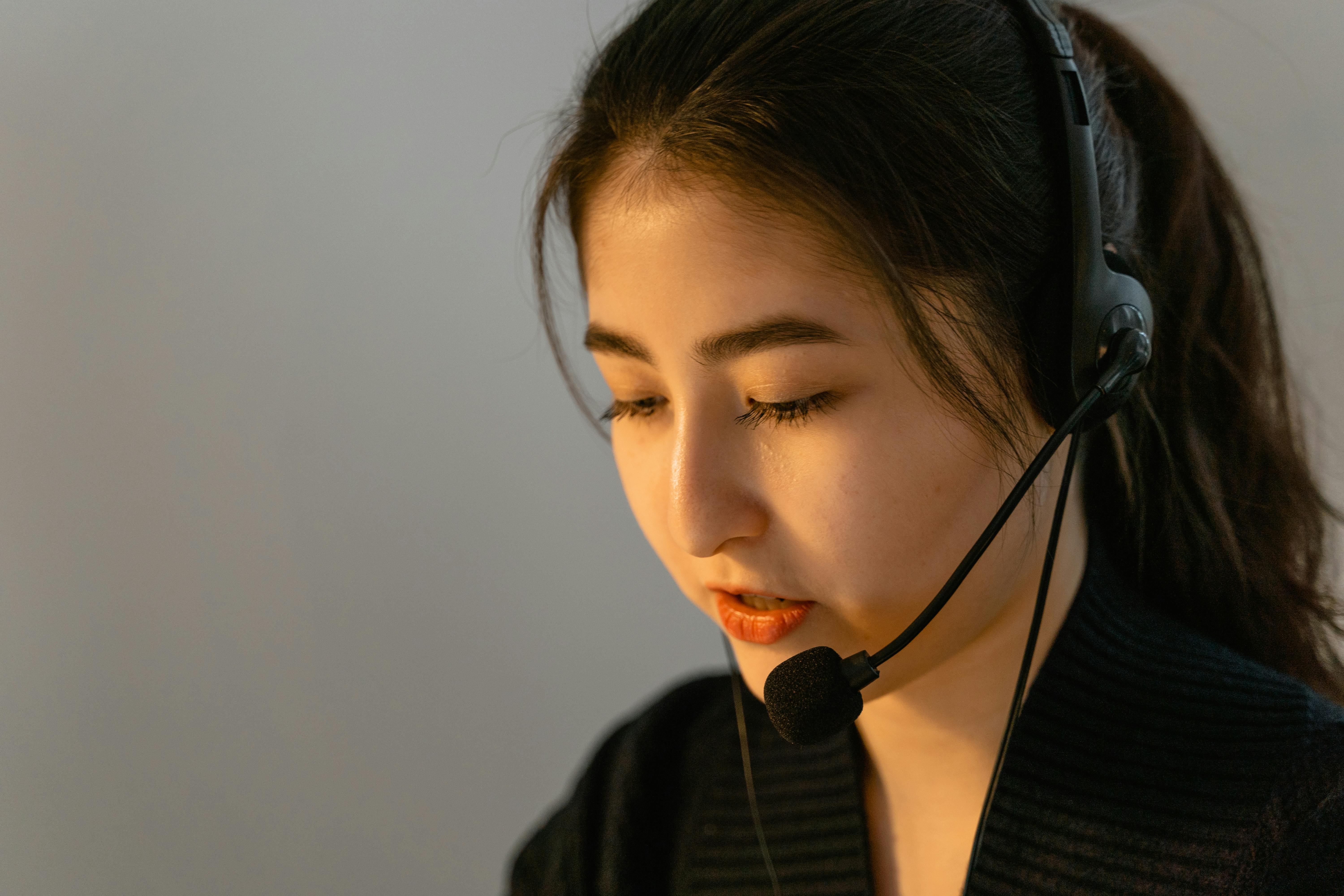 a call center agent working