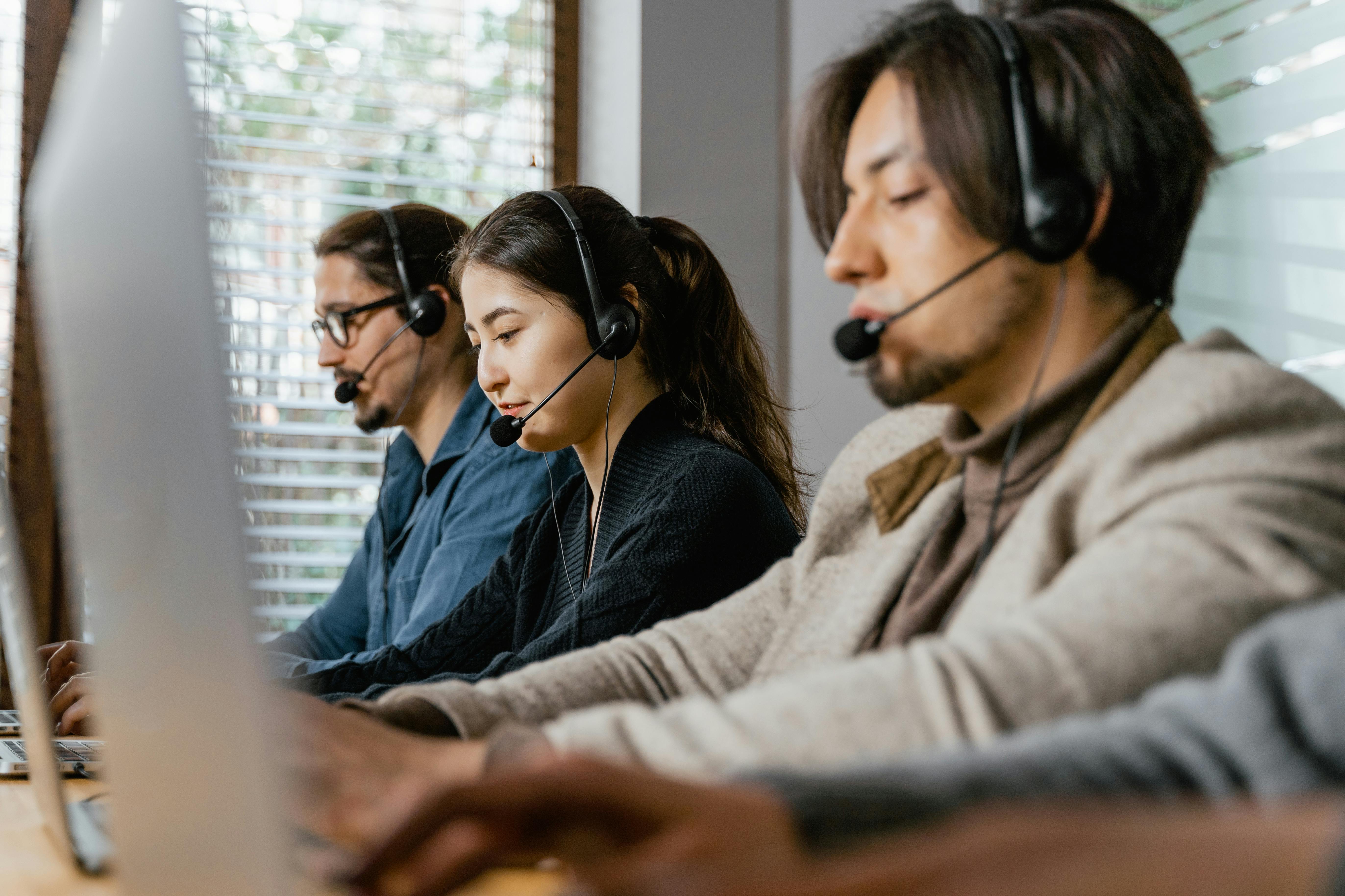 people working as call center agents