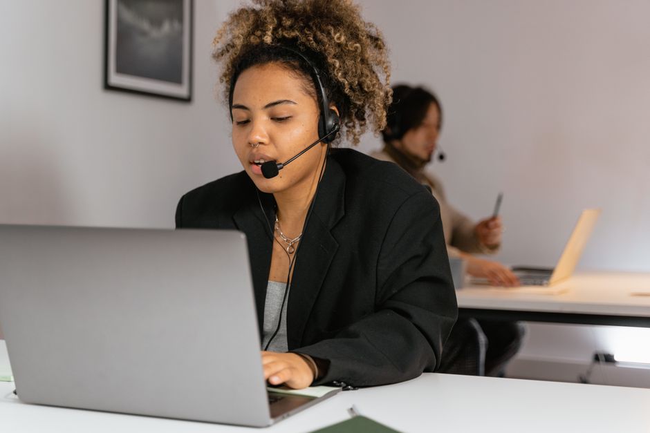 business professional customer service communication laptop