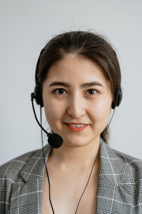 A Woman Wearing a Headset