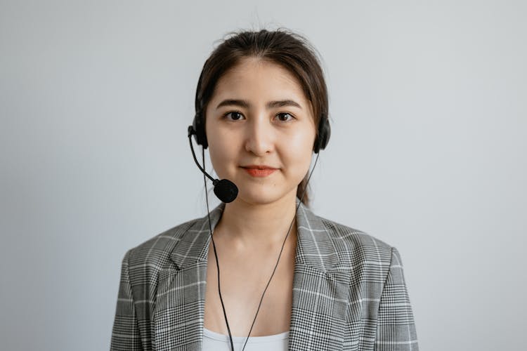 Woman Working As A Call Center Agent