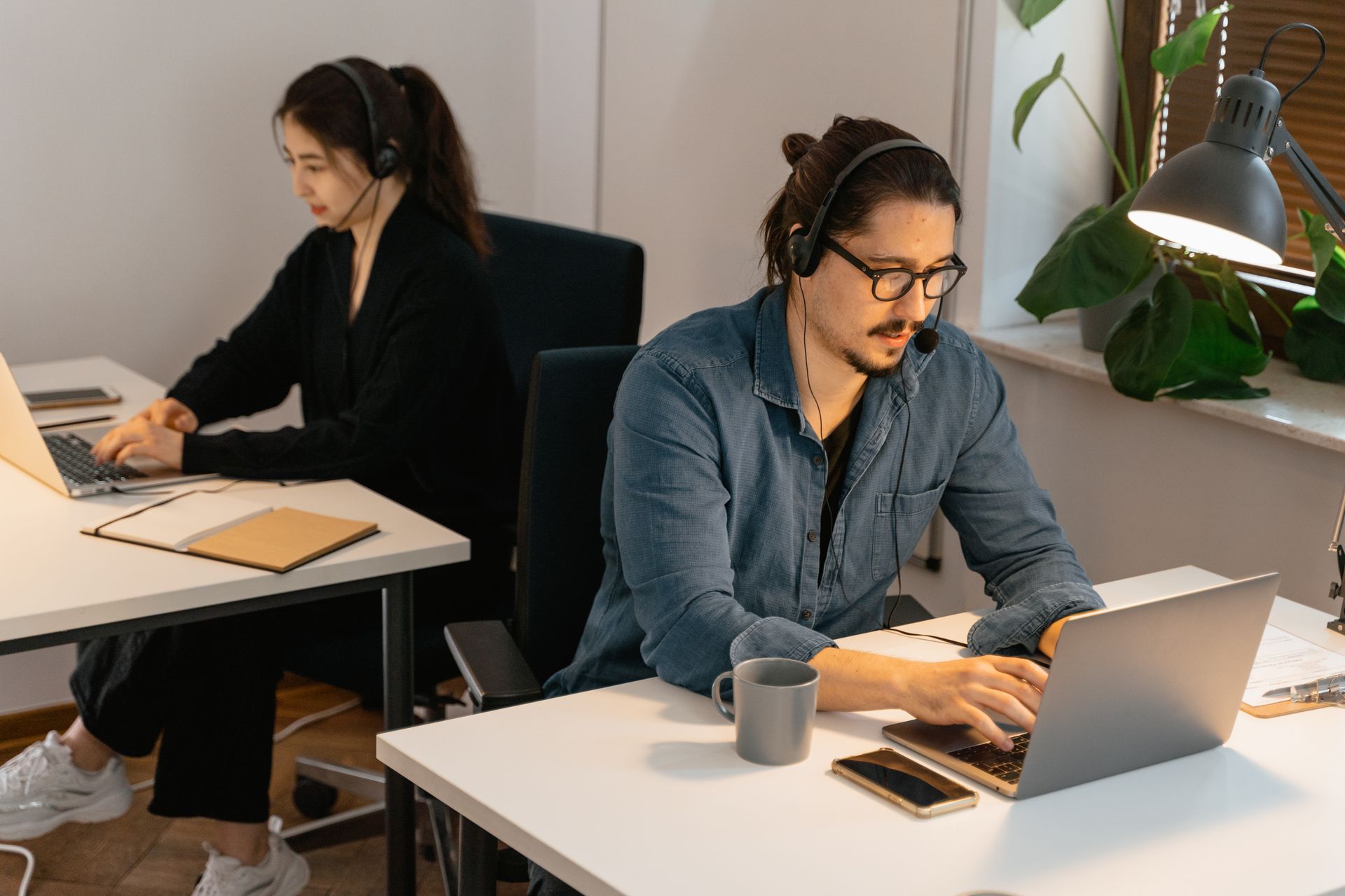 A Man and a Woman Working in an Office