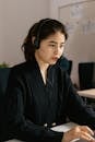 Woman Working as a Call Center Agent