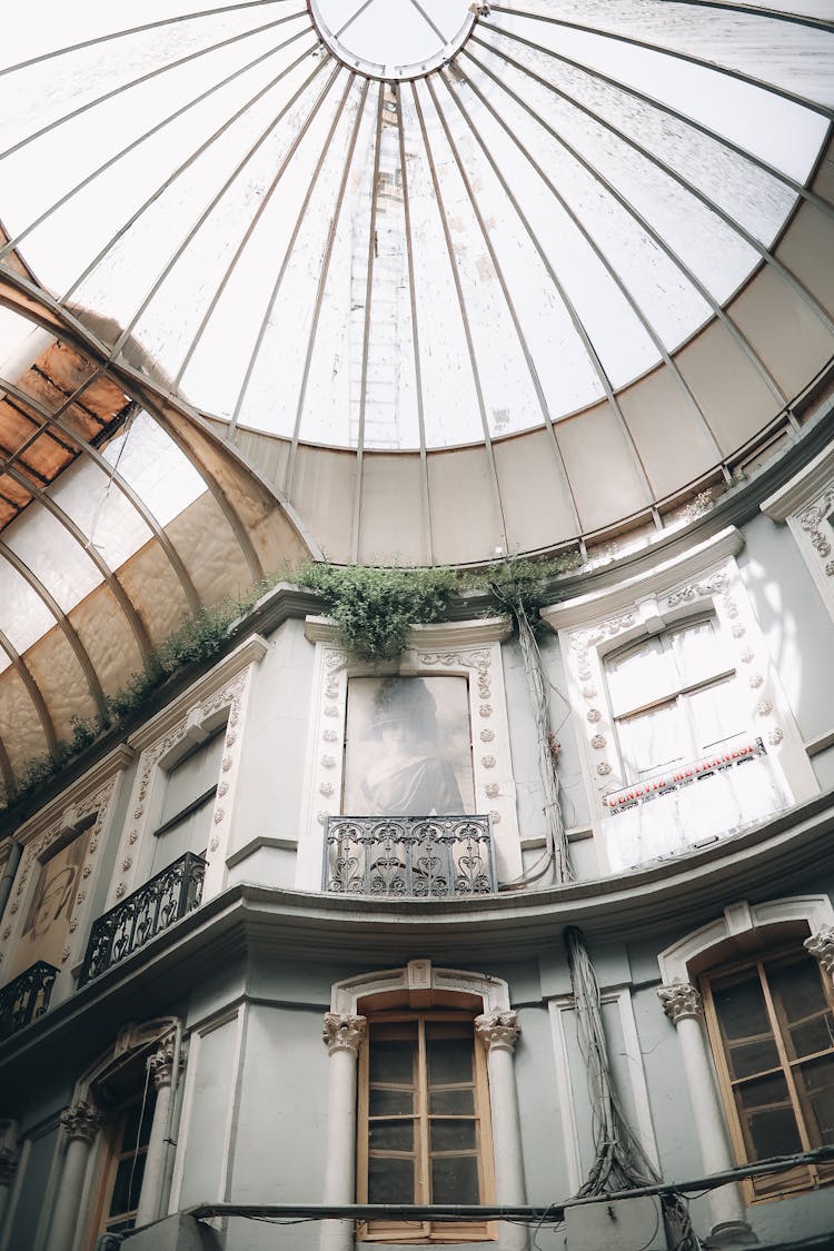 Glass Dome In Inner Yard Of House