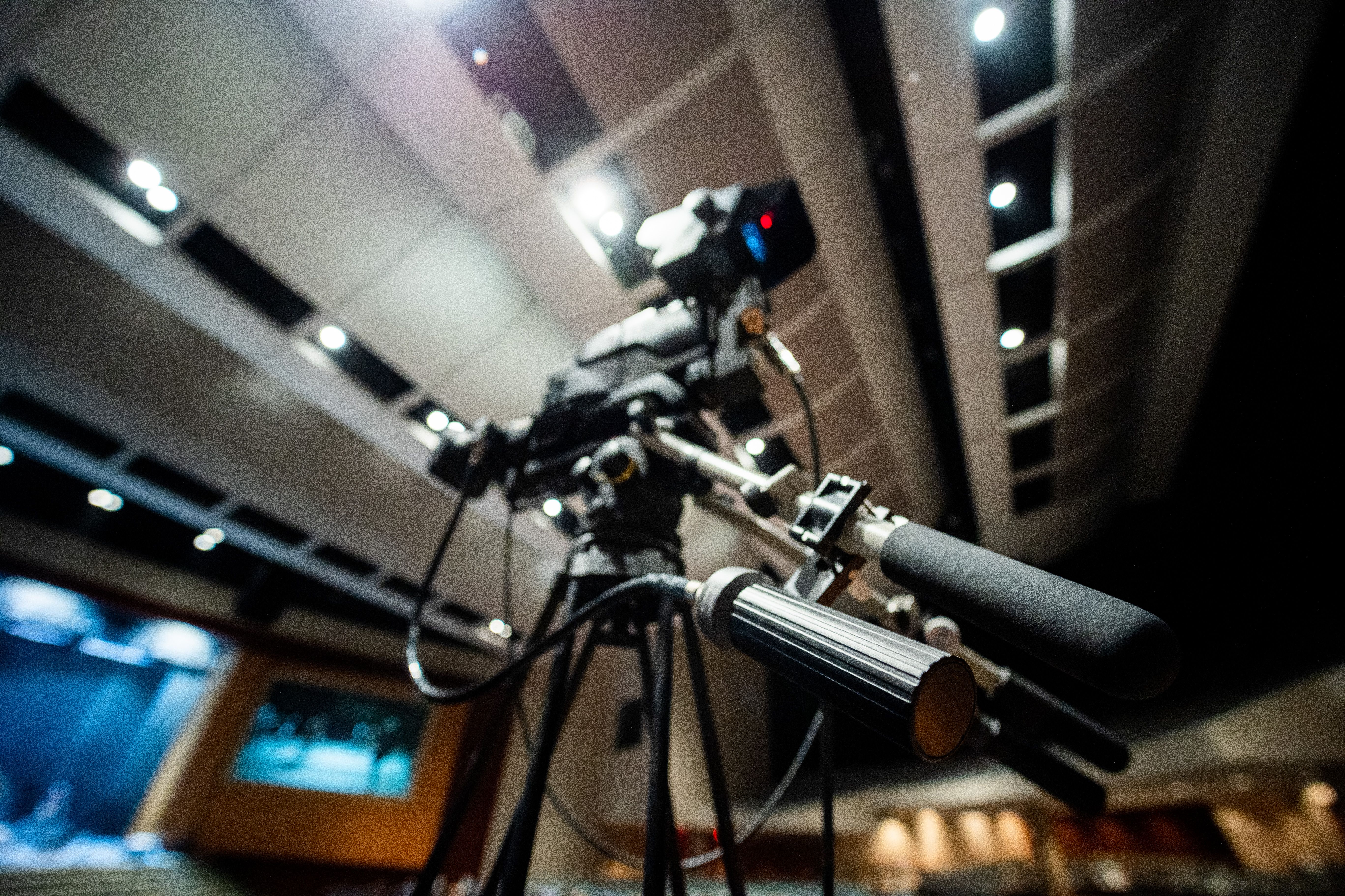 A camera on a tripod