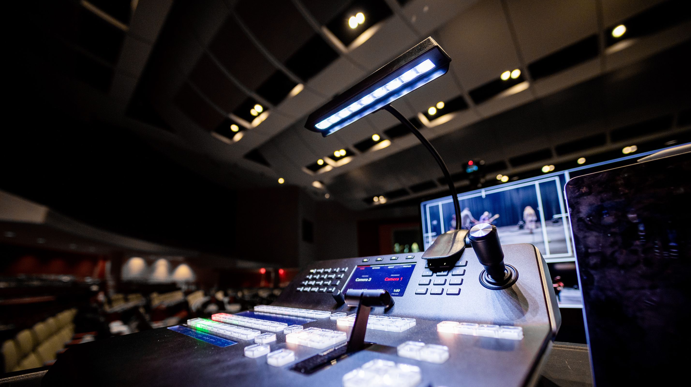 Professional broadcast studio control room