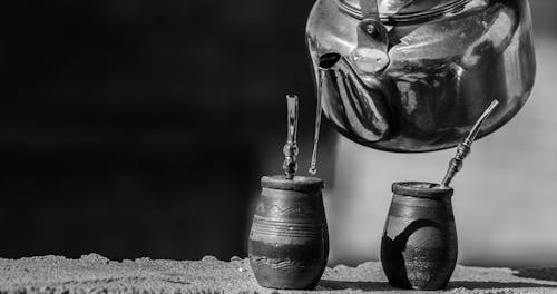 Free Grayscale Photography of Two Pots Stock Photo