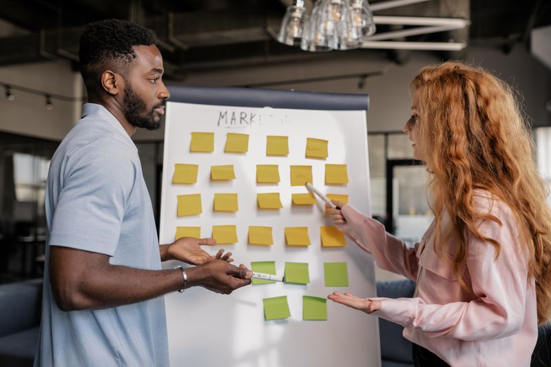 Corporate strategy brainstorming session