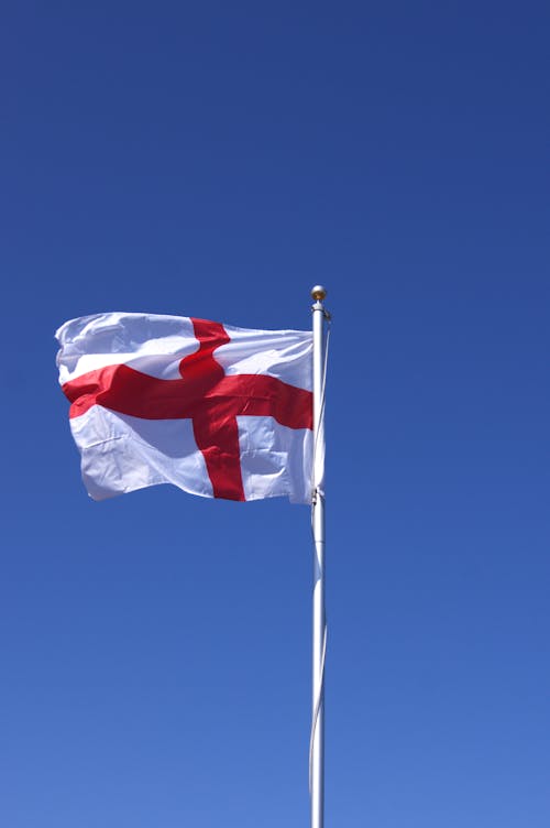 Kostenloses Stock Foto zu banner, england-flagge, fahnenstange