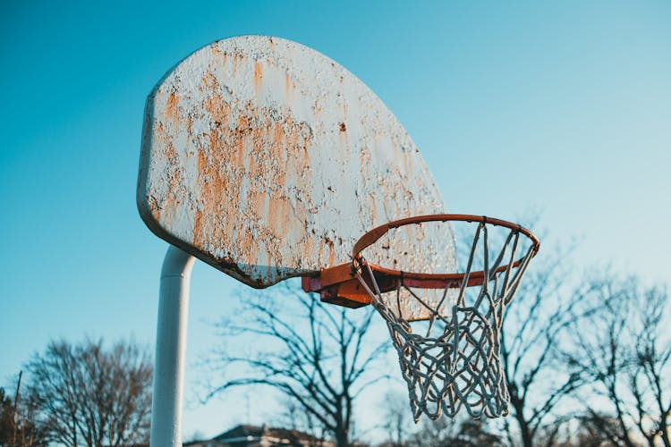 Basketball Hoop On Sunny Street