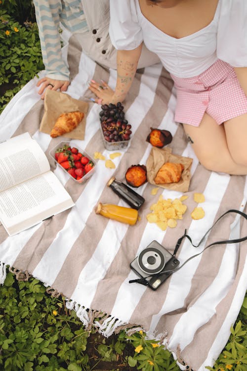 Základová fotografie zdarma na téma bramborové lupínky, croissanty, deka