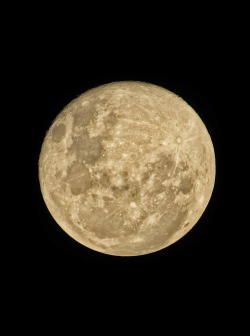 Free Full Moon on Black Background
 Stock Photo