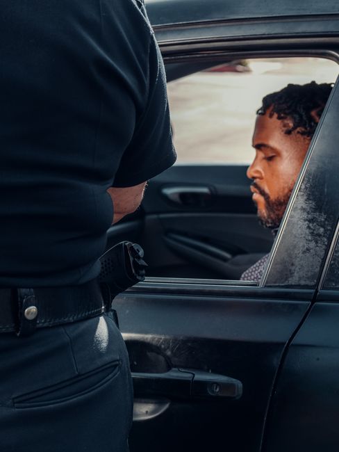 police traffic stop on road