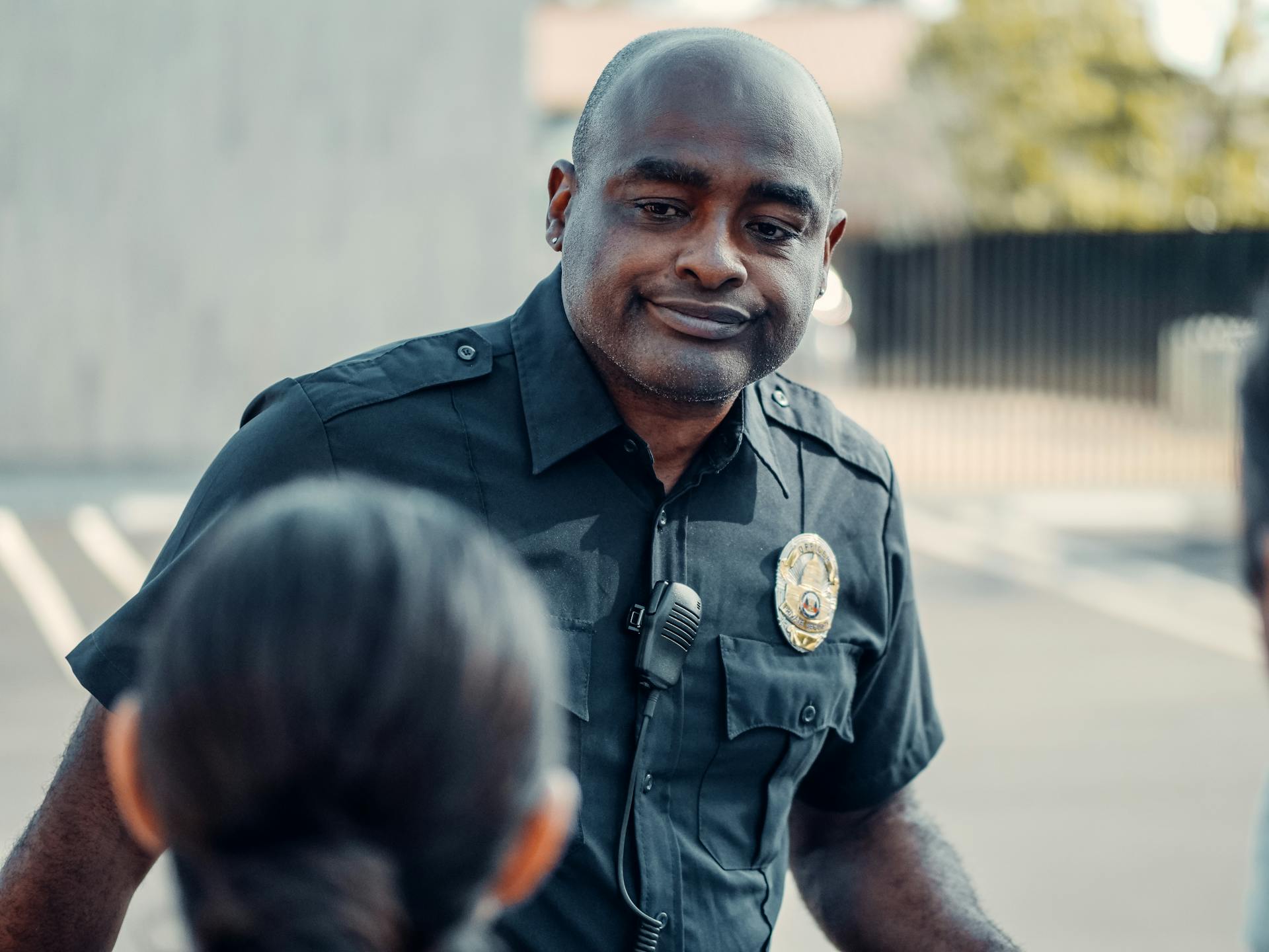 Police Officer Looking at a Person