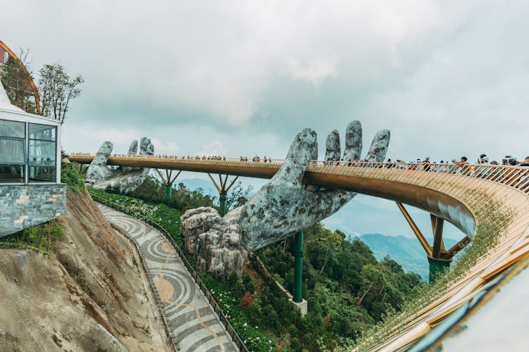 Golden Bridge In Ba Na Hills, Da Nang, Vietnam 