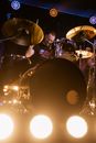 Man in Black Shirt Playing Drum Set