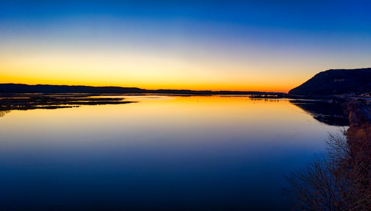 Beautiful Sunset Over A Still Lake 