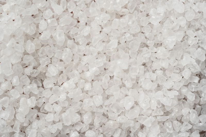 Detailed white sea salt crystals