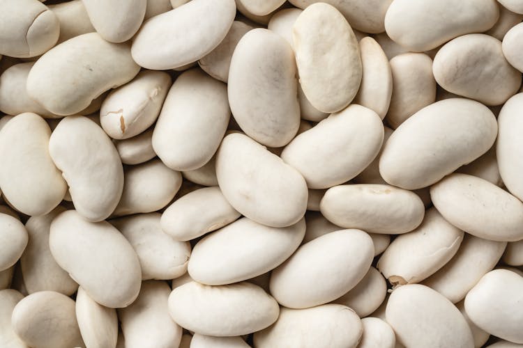 Close-Up Shot Of White Beans