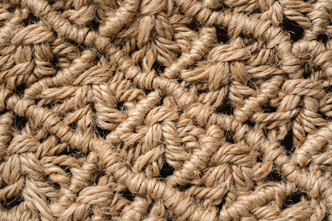 Close-up of a Texture and Pattern of a Woven Jute · Free Stock Photo