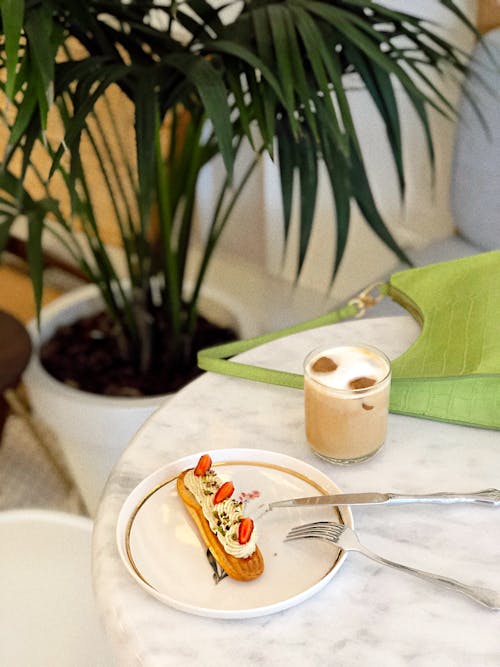 Free Photo of Dessert on a White Ceramic Plate Stock Photo