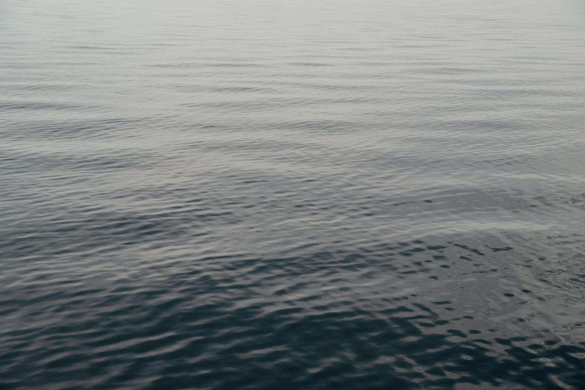 Tranquil body of water showcasing gentle ripples in a serene setting.