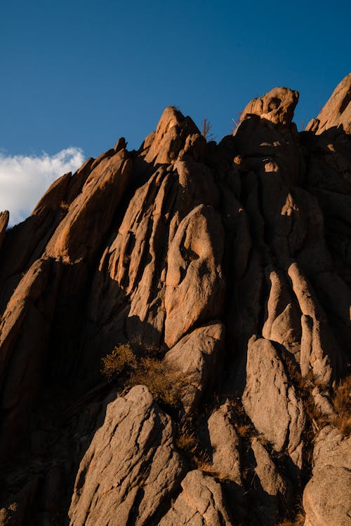 Brown Rock Formation Under Blue Sky